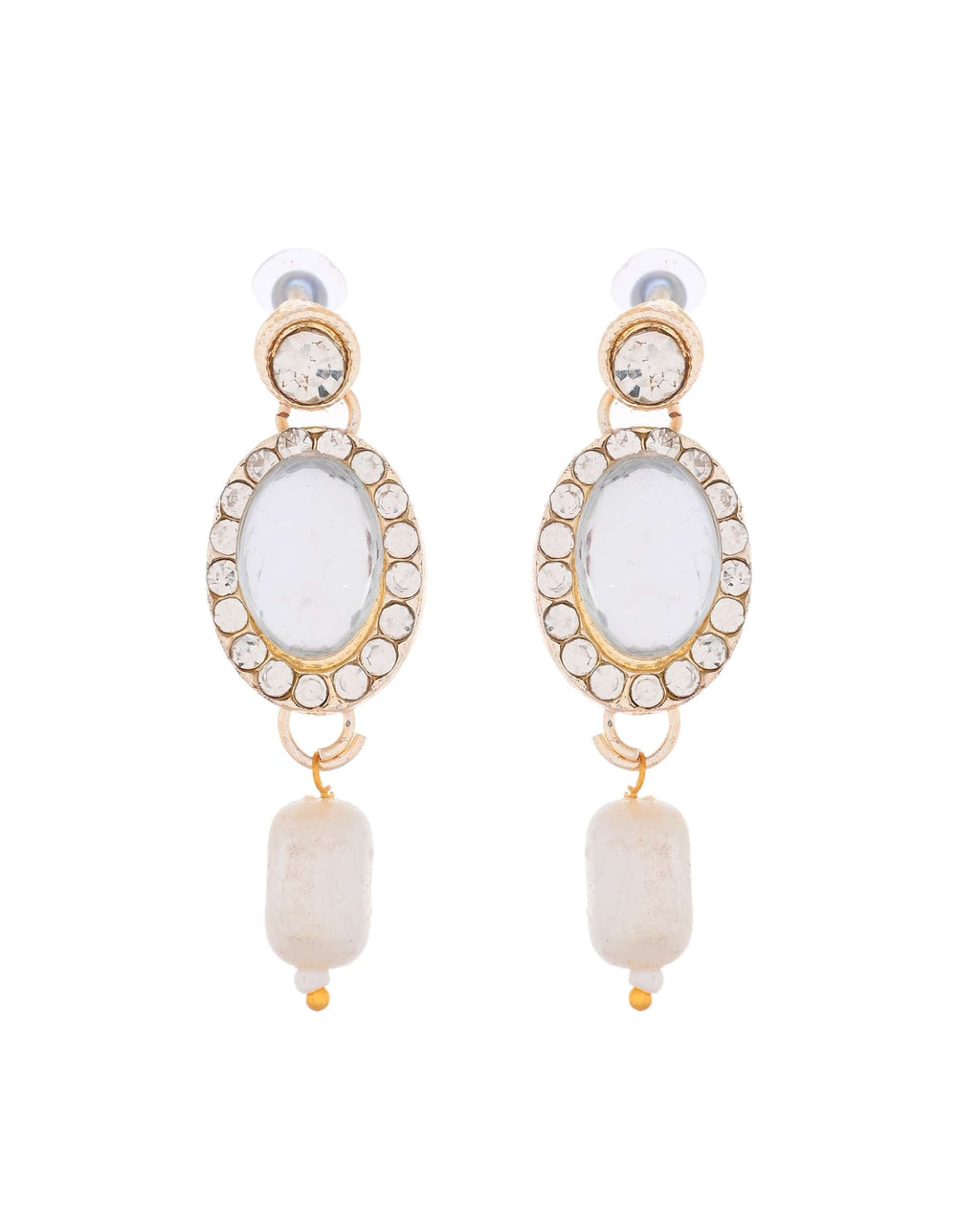 Jewels Nest Elegant White Stone & Pearl Choker Necklace Set with Earrings – Bridal & Festive Wear