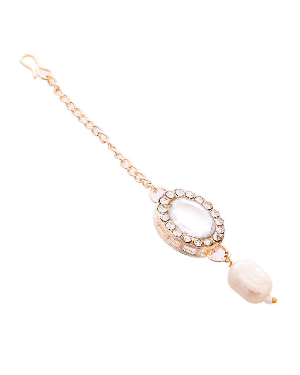 Jewels Nest Elegant White Stone & Pearl Choker Necklace Set with Earrings – Bridal & Festive Wear