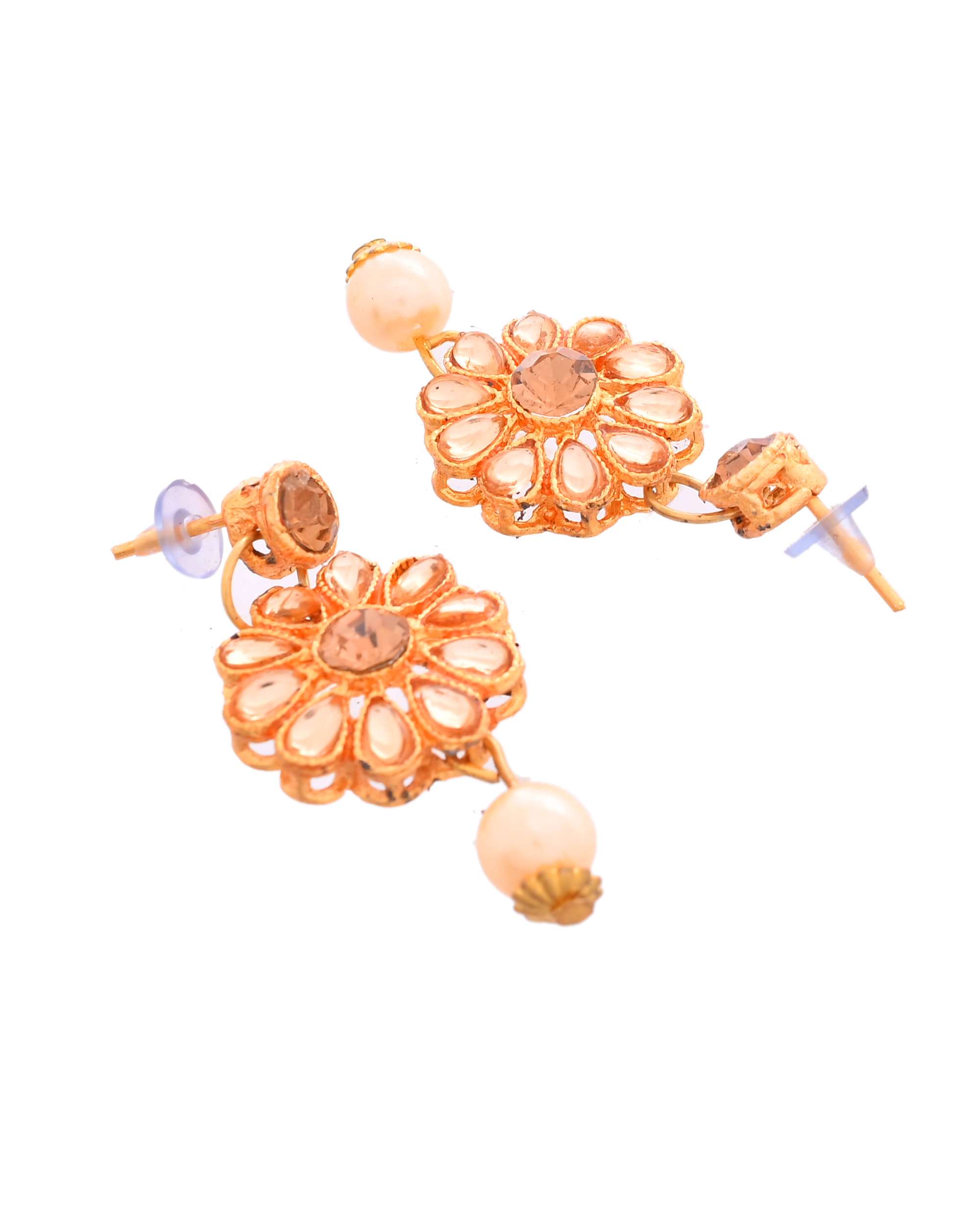 Jewels Nest Gold-Plated Kundan-Style Choker Necklace Set with Pearls & Earrings – Ethnic Wedding Jewellery