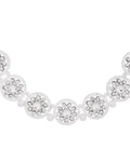 Jewels Nest Silver-Plated Crystal-Embedded & Pearl Beaded Ethnic Jewellery Set