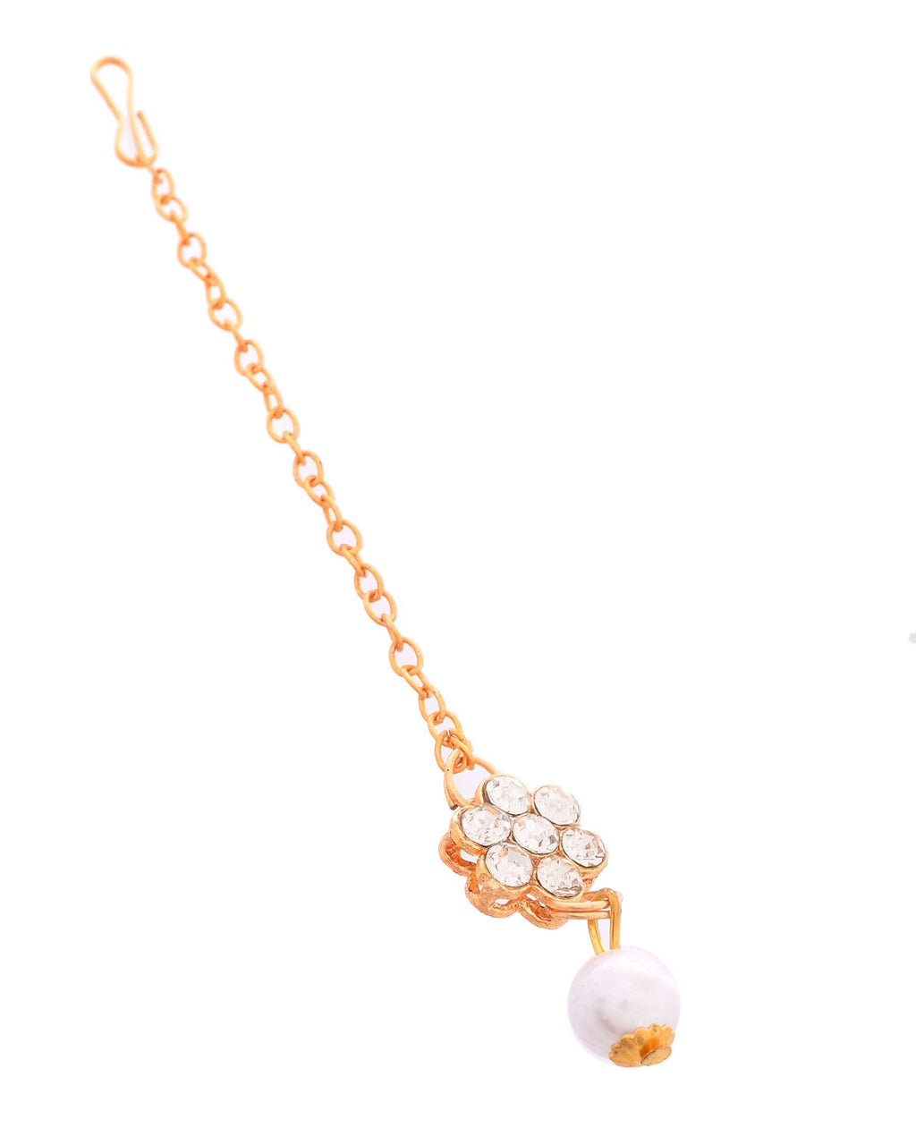 Jewels Nest Gold-Plated American Diamond Studded & Beaded Choker Jewellery Set