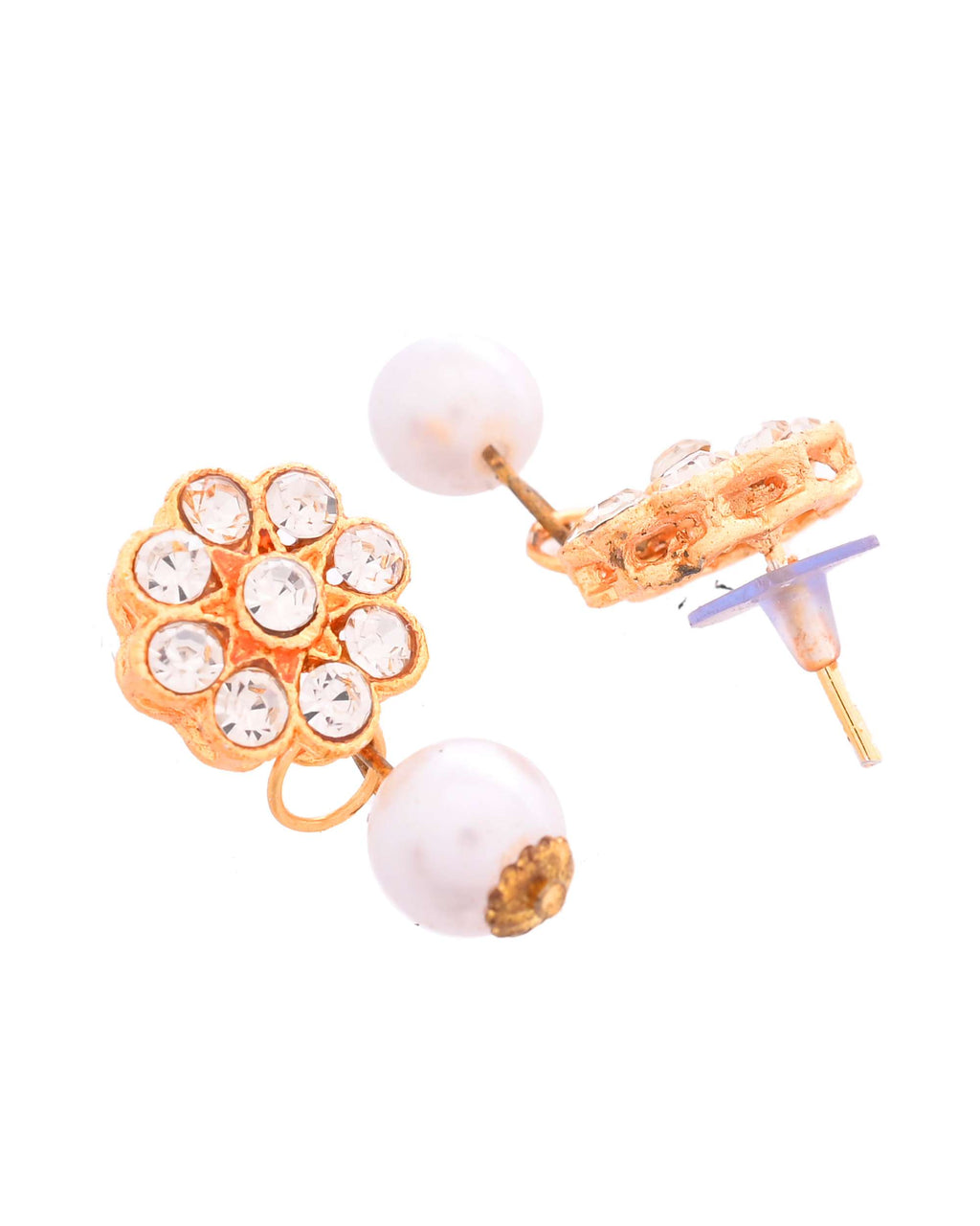 Jewels Nest Gold-Plated American Diamond Studded & Beaded Choker Jewellery Set