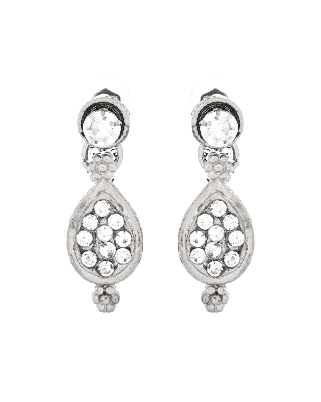 Jewels Nest Silver-Plated AD Studded Traditional Necklace Set for Women