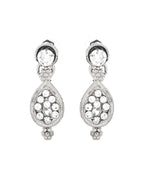 Jewels Nest Silver-Plated AD Studded Traditional Necklace Set for Women