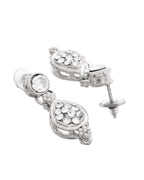 Jewels Nest Silver-Plated AD Studded Traditional Necklace Set for Women