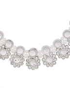 Jewels Nest Oxidized Silver Mirror Choker Necklace Set with Earrings – Boho Tribal Jewellery