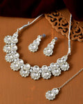 Jewels Nest Oxidized Silver Mirror Choker Necklace Set with Earrings – Boho Tribal Jewellery