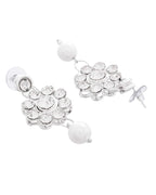 Jewels Nest Dazzling Occasion-Wear Set in Radiant Silver Finish and White Detailing