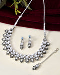 Jewels Nest Oxidised Silver-Plated Bridal Choker Jewellery Set