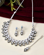 Jewels Nest Oxidised Silver-Plated Bridal Choker Jewellery Set