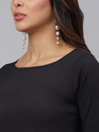 Jainish Women's Black A-Line Dress - Distacart
