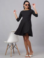 Jainish Women's Black A-Line Dress - Distacart