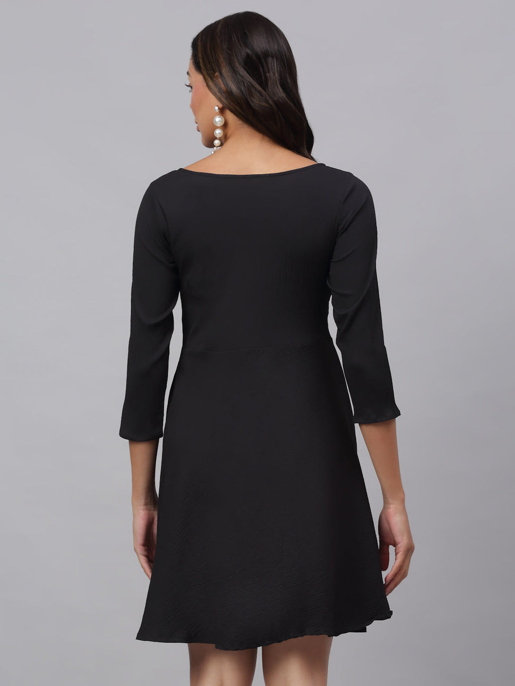 Jainish Women's Black A-Line Dress - Distacart