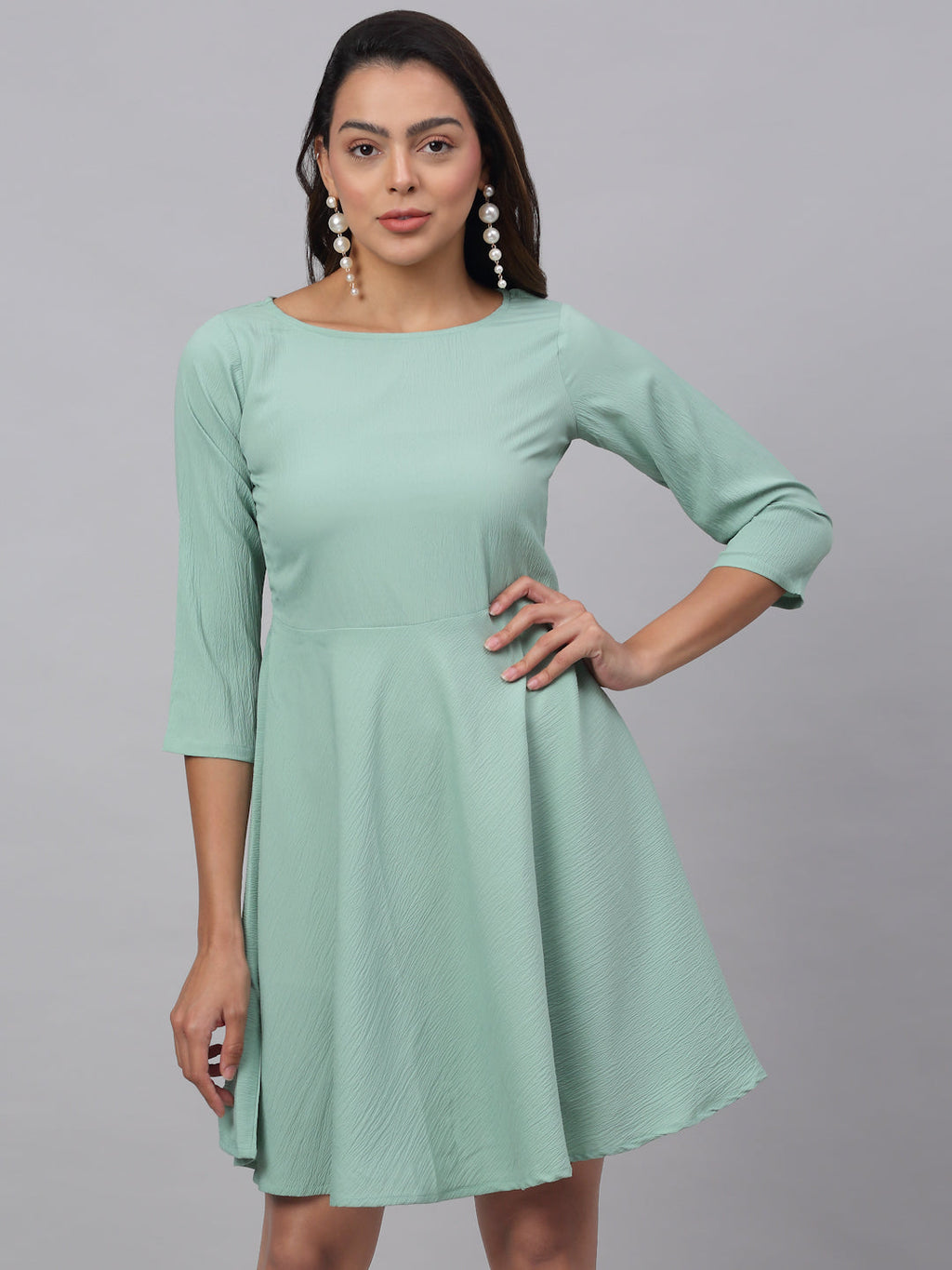 Jainish Women's Green A-Line Dress - Distacart