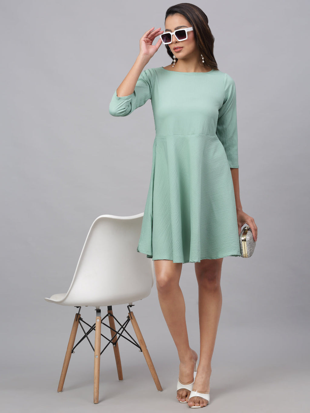 Jainish Women's Green A-Line Dress - Distacart