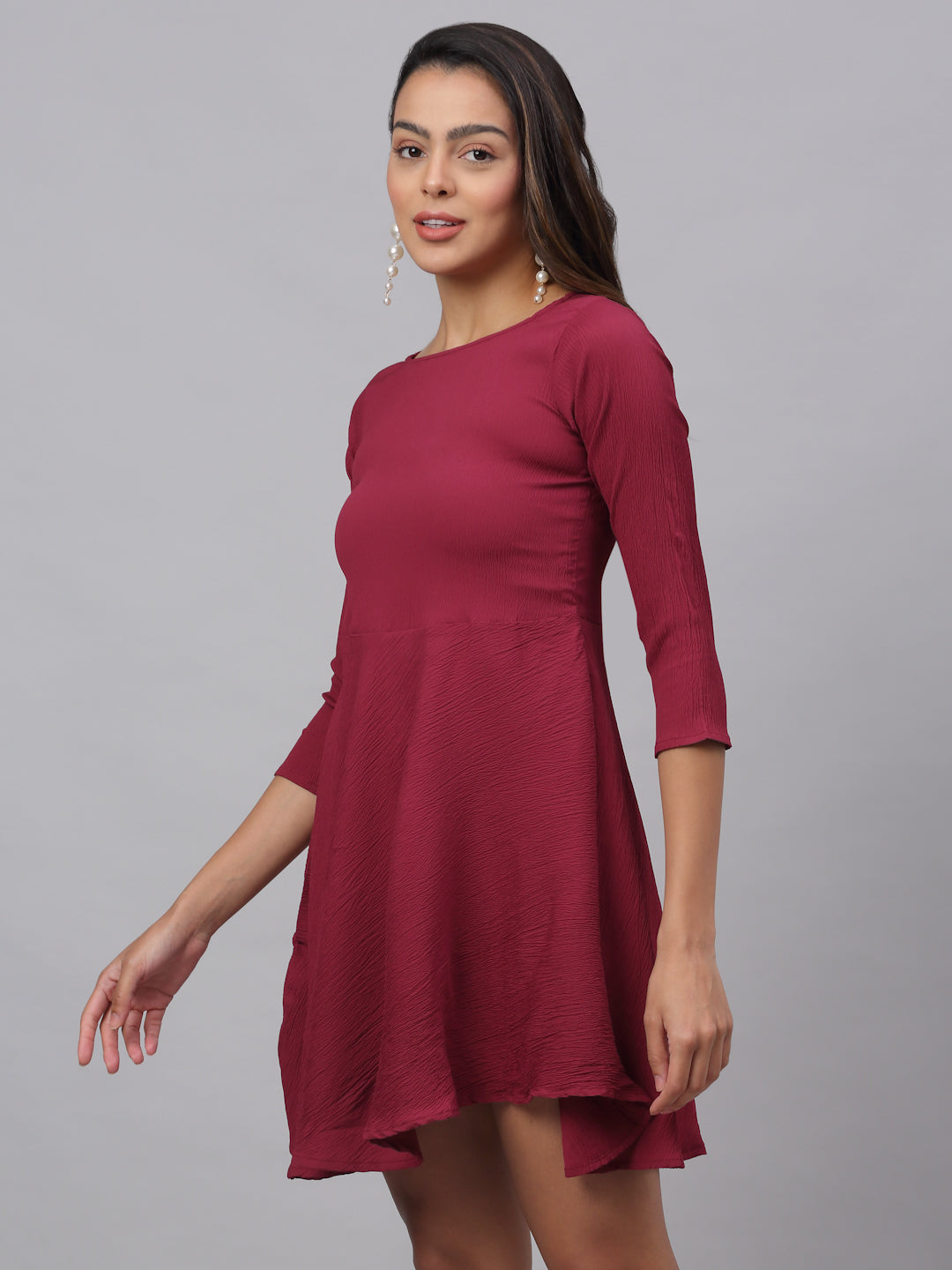 Jainish Women's Maroon A-Line Dress - Distacart