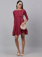 Jainish Women's Maroon A-Line Dress - Distacart
