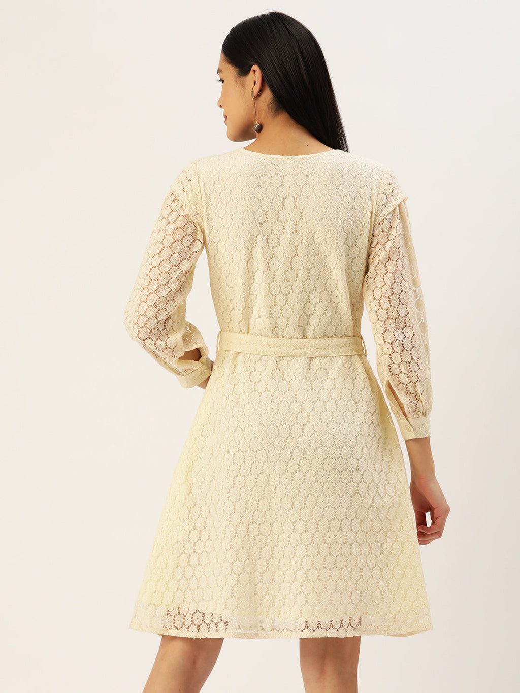 Jainish Women's Off-White A-Line Cotton Dress - Distacart