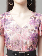 Jainish Women's Pink Printed A-Line Dresses With Belt - Distacart
