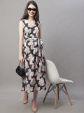 Jainish Women's Black Printed A-Line Dresses - Distacart