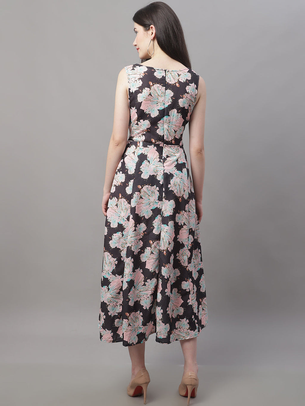 Jainish Women's Black Printed A-Line Dresses - Distacart