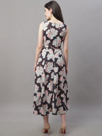 Jainish Women's Black Printed A-Line Dresses - Distacart