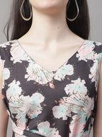 Jainish Women's Black Printed A-Line Dresses - Distacart