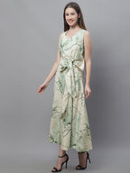 Jainish Women's Green Printed A-Line Dresses - Distacart