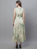 Jainish Women's Green Printed A-Line Dresses - Distacart