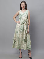 Jainish Women's Green Printed A-Line Dresses - Distacart