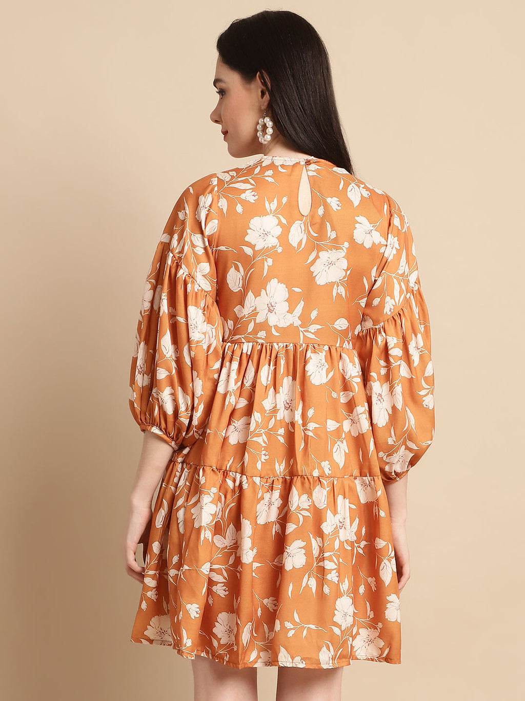 Jainish Women's Mustard Printed A-Line Dress - Distacart