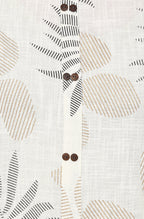 Janasya Off White Cotton Foil Print Straight kurta