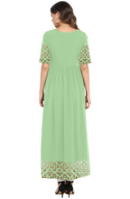 Janasya Light Green Poly Crepe Gold Print Flared kurta