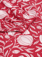 Janasya Women's Red Cotton Floral Printed A-line Western Dress - Distacart