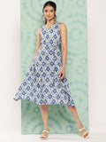 Janasya Women's Grey Crepe Ikat Printed A Line Casual Dress - Distacart