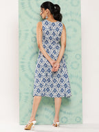 Janasya Women's Grey Crepe Ikat Printed A Line Casual Dress - Distacart