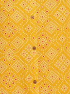 Janasya Yellow Cotton Bandhani Printed Casual Kurta