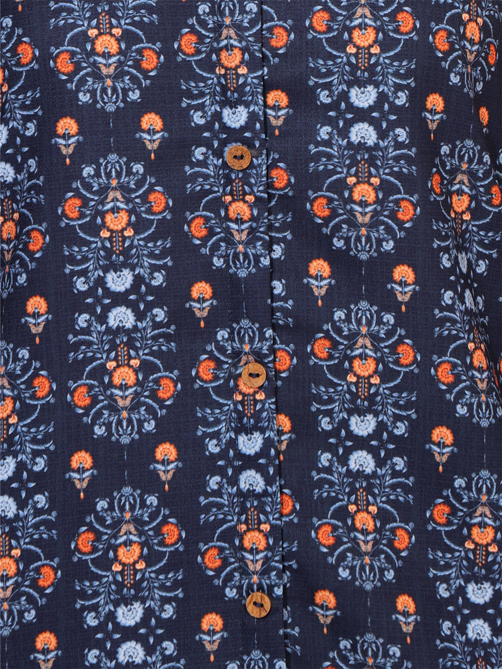 Janasya Dark Blue Moss Digital Printed Casual Kurta