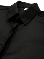 Jainish Women's Black Solid Shirt Style Top