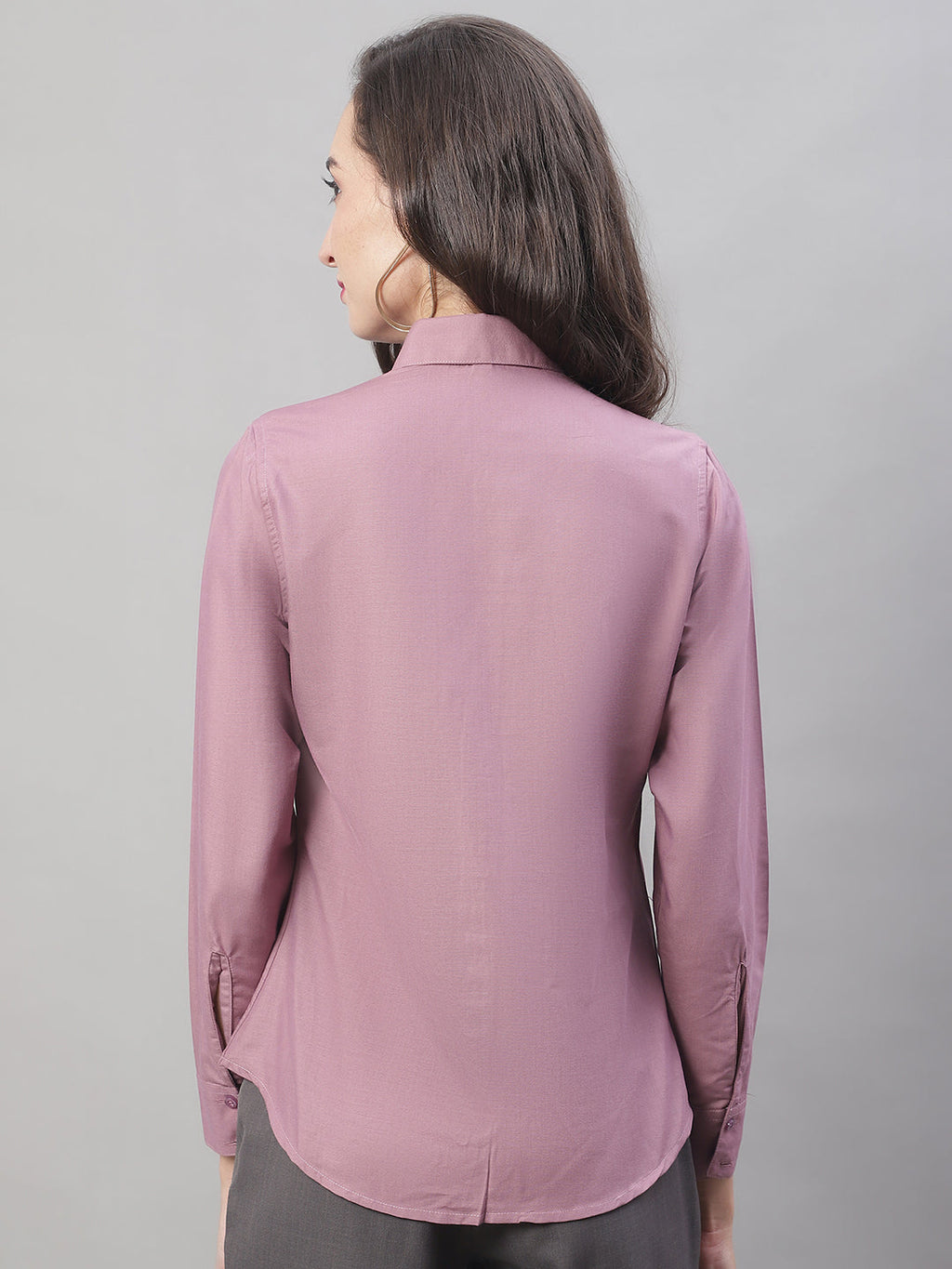 Jainish Women's Magenta Pink Solid Shirt Style Top