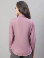 Jainish Women's Magenta Pink Solid Shirt Style Top