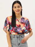 Jainish Women's Tendy Printed Wrapped Top - Pink