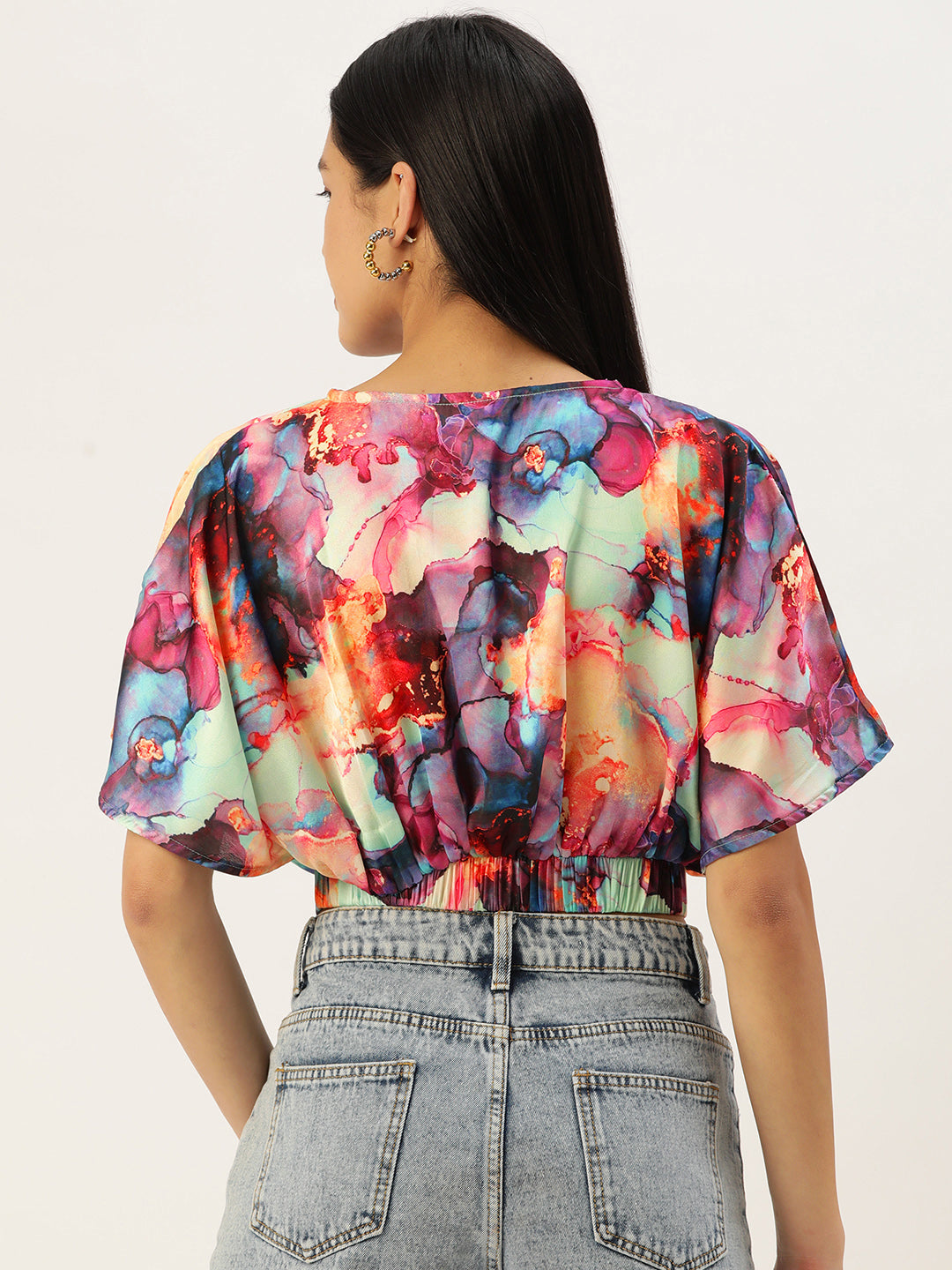 Jainish Women's Tendy Printed Wrapped Top - Pink