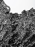 Jainish Women's Printed crop top with frills - Black