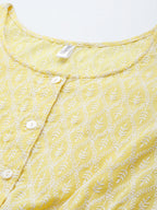 Jainish Women's Chikankari Work Empire Top - Yellow