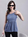 Jainish Women's WoGrey Chikankari Sequen Work Empire Top