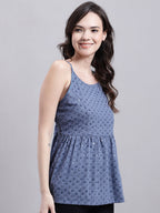 Jainish Women's WoGrey Chikankari Sequen Work Empire Top