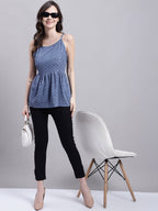 Jainish Women's WoGrey Chikankari Sequen Work Empire Top