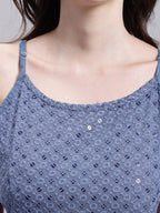 Jainish Women's WoGrey Chikankari Sequen Work Empire Top