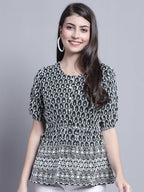 Jainish Women's WoChikankari & Sequins Work Empire Top - Olive - Distacart